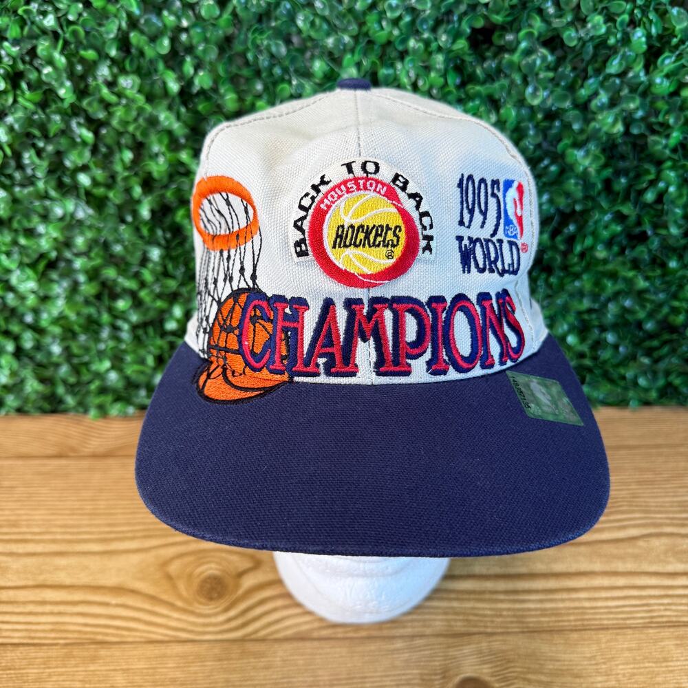 Vintage Houston Rockets 1995 World Champions NBA Snapback Hat Logo Athletic NWOT